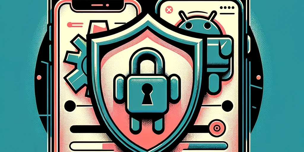 An illustrative representation of managing privacy on both iPhone and Android devices, featuring respective settings icons and a central shield with a lock symbol, indicating the protection of privacy settings.
