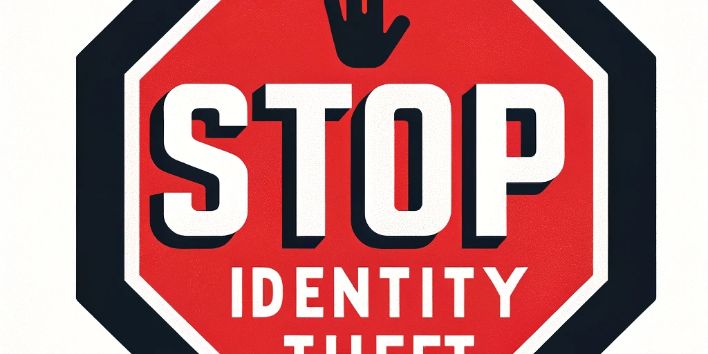 STOP IDENTITY THEFT An image of a red stop sign with the phrase "STOP IDENTITY THEFT" in bold, designed to draw attention to the urgent need to protect personal information.