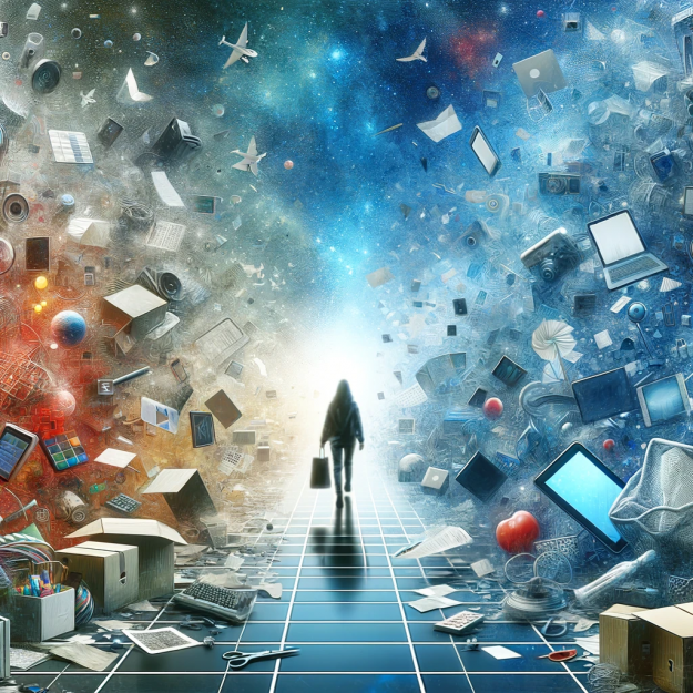 Art of a person moving from chaos to clarity