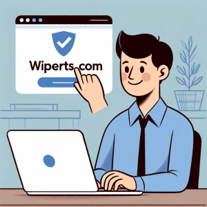 A content individual using Wiperts.com on their laptop to control their online information.