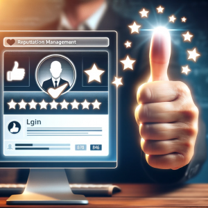 Positive digital profile with a thumbs-up symbol.