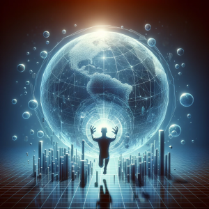 Image of an individual reaching towards a transparent globe, symbolizing clarity in data practices.