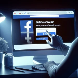 A person deleting their Facebook account as a measure to decrease targeted tracking.