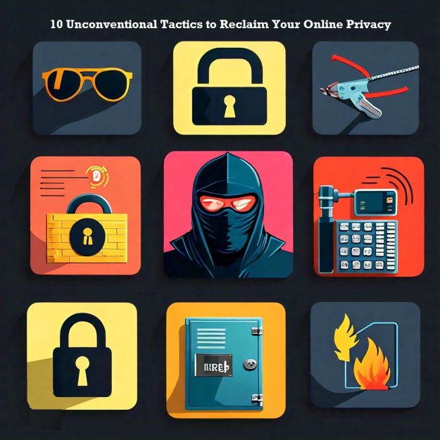 Image representing online security and privacy, featuring a padlock and a shield protecting a personal profile.