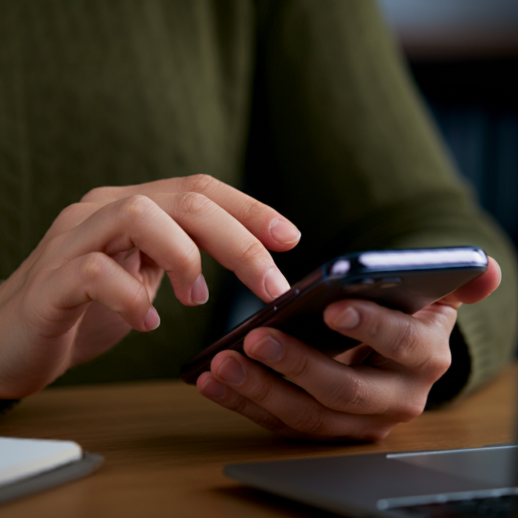 Understanding the Risks of Sharing Personal Information What You Need to Know Close-up of a person's hands using a smartphone.