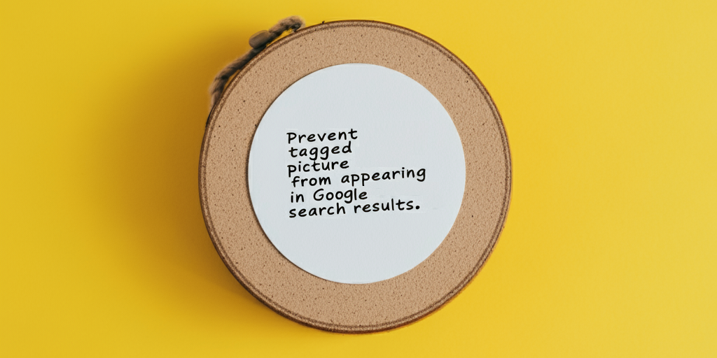 Prevent tagged picture from appearing in Google search results A simple drawing of a cake with cherries on top, symbolizing a personal moment, placed against a bright yellow background.